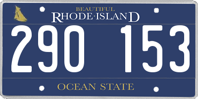 RI license plate 290153