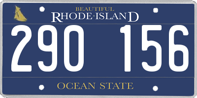 RI license plate 290156