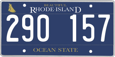 RI license plate 290157
