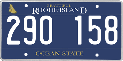 RI license plate 290158