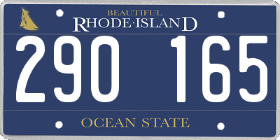 RI license plate 290165