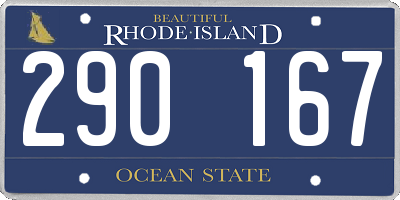 RI license plate 290167