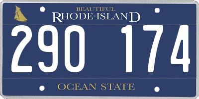 RI license plate 290174
