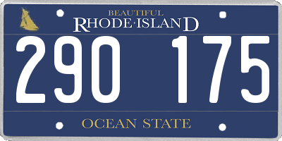 RI license plate 290175