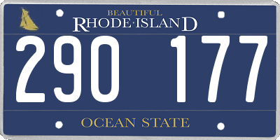 RI license plate 290177