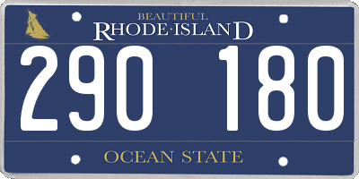 RI license plate 290180