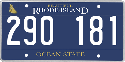 RI license plate 290181