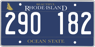 RI license plate 290182