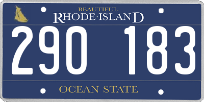 RI license plate 290183