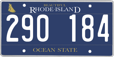 RI license plate 290184