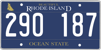 RI license plate 290187