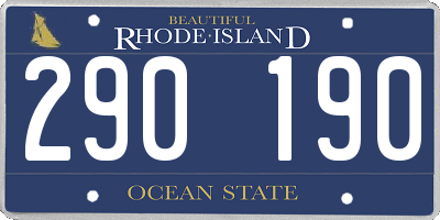 RI license plate 290190