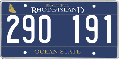 RI license plate 290191