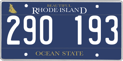 RI license plate 290193