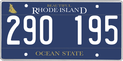 RI license plate 290195