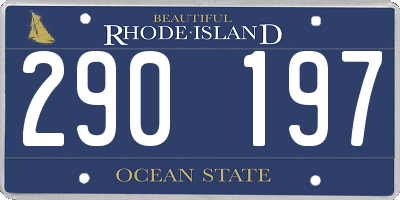 RI license plate 290197