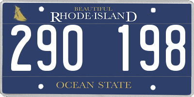 RI license plate 290198