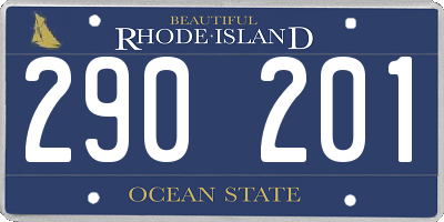 RI license plate 290201