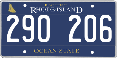 RI license plate 290206