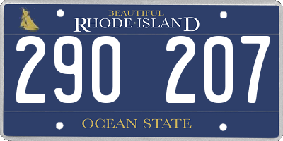RI license plate 290207