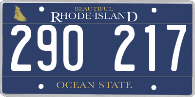 RI license plate 290217