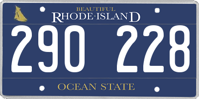 RI license plate 290228