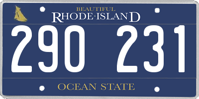 RI license plate 290231