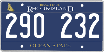 RI license plate 290232