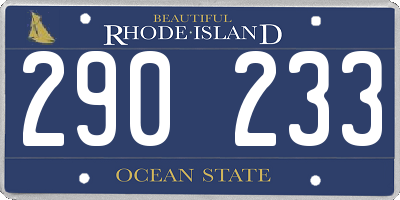 RI license plate 290233