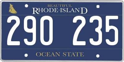 RI license plate 290235