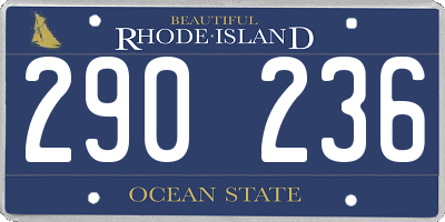 RI license plate 290236