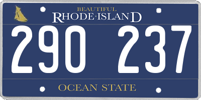 RI license plate 290237