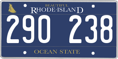 RI license plate 290238
