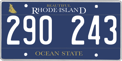RI license plate 290243