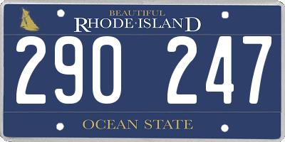 RI license plate 290247