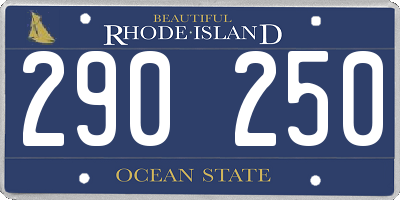 RI license plate 290250