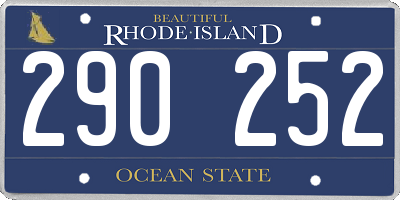 RI license plate 290252