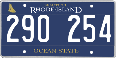 RI license plate 290254