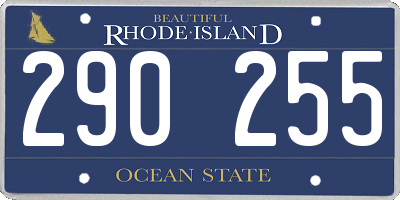 RI license plate 290255