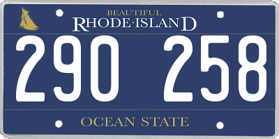 RI license plate 290258