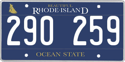 RI license plate 290259