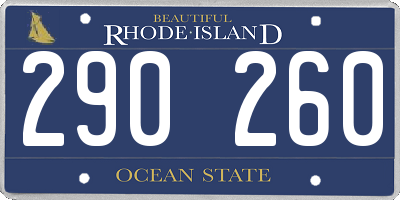 RI license plate 290260