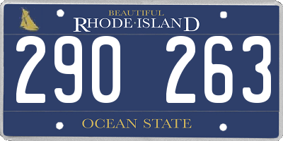 RI license plate 290263