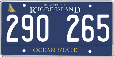RI license plate 290265