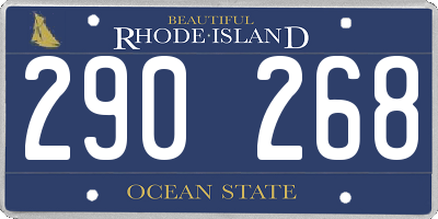 RI license plate 290268
