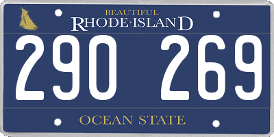 RI license plate 290269
