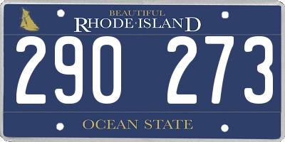 RI license plate 290273