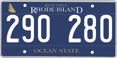 RI license plate 290280