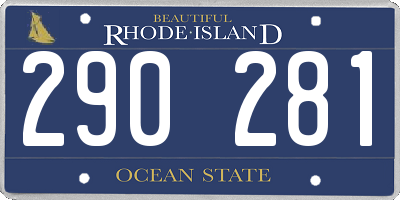 RI license plate 290281