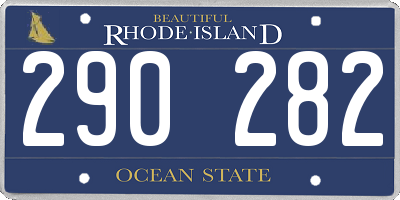 RI license plate 290282